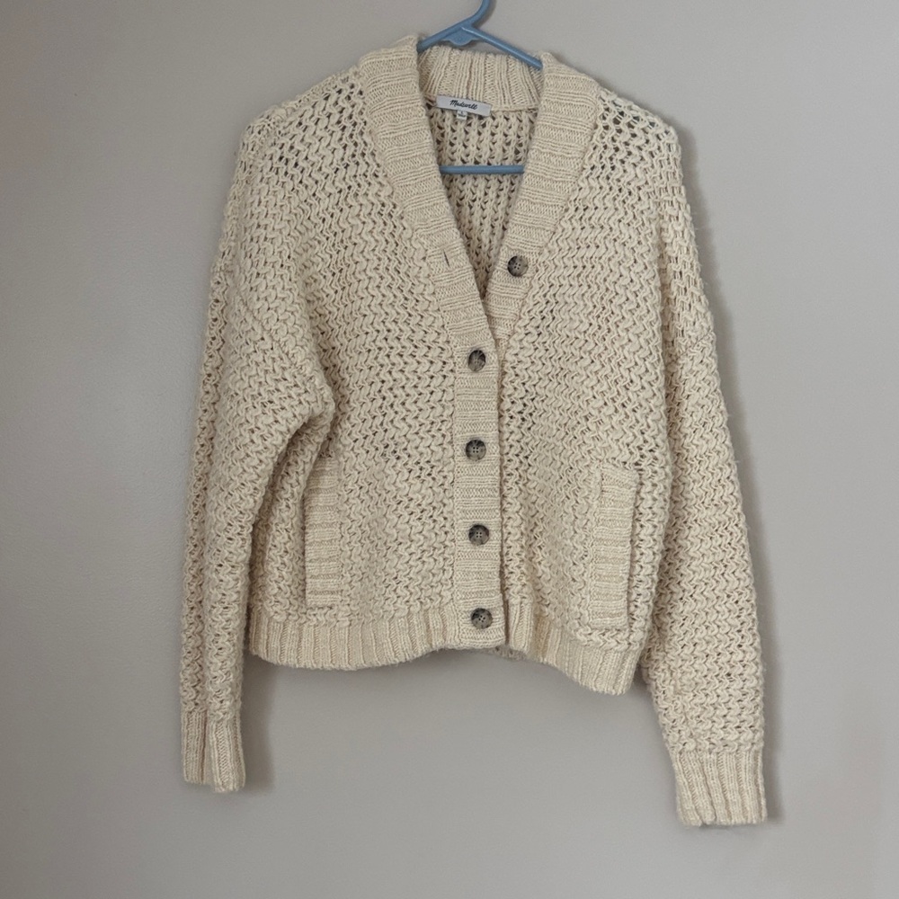 Madewell Cream Button-Up Cardigan